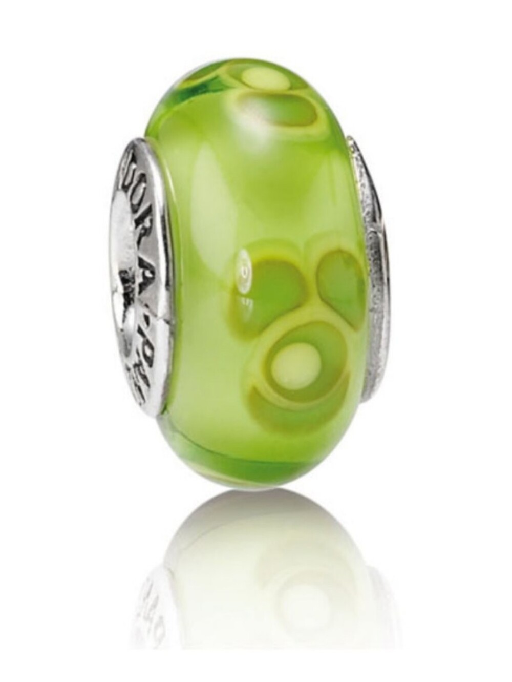 Pandora Flowers for You Lime Green Murano Glass Bead